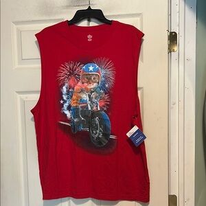 Patriotic Tank Top Size XL Red
